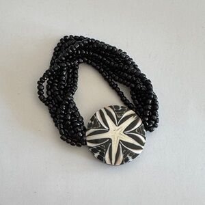 Black and White Beaded Bracelet
